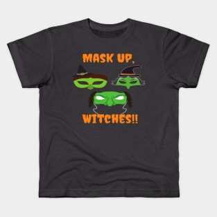 Mask Up, Witches Scary Halloween Mask Kids T-Shirt